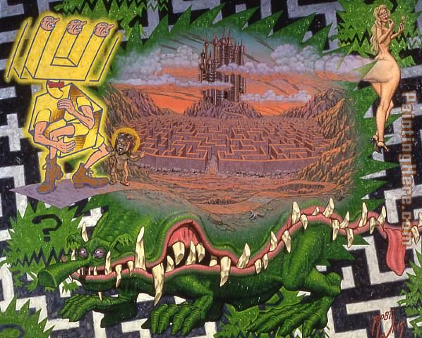 A Perplexity Searching For An Enigma Through The Maze Of An Ambiguity painting - Robert Williams A Perplexity Searching For An Enigma Through The Maze Of An Ambiguity art painting